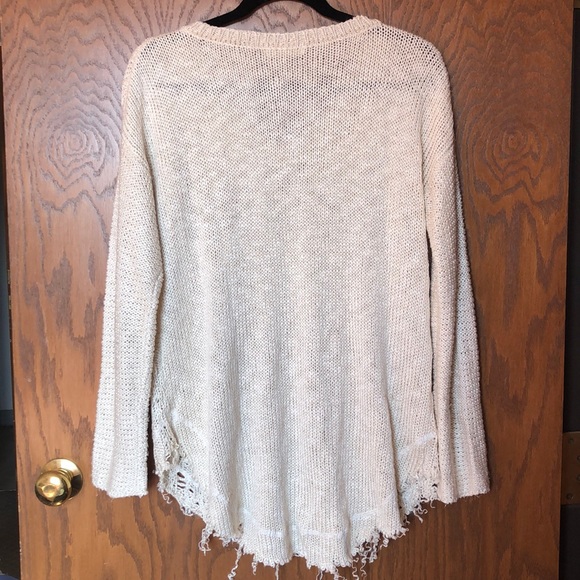 Distressed Cream Sweater—Altar’d State - Picture 2 of 5